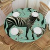 Ulloord Round Tablecloth Fitted Table Cover with Elastic Edged Pattern Waterproof Table Cloth for Party Kitchen Dining Indoor Outdoor Table