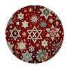 Ulloord Round Tablecloth Fitted Table Cover with Elastic Edged Snowflakes Christmas Waterproof Table Cloth for Party Kitchen Dining Indoor Outdoor Table