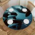 Ulloord  Round Tablecloth Fitted Table Cover with Elastic Edged Whale Sea Animal Waterproof Table Cloth for Party Kitchen Dining Indoor Outdoor Table